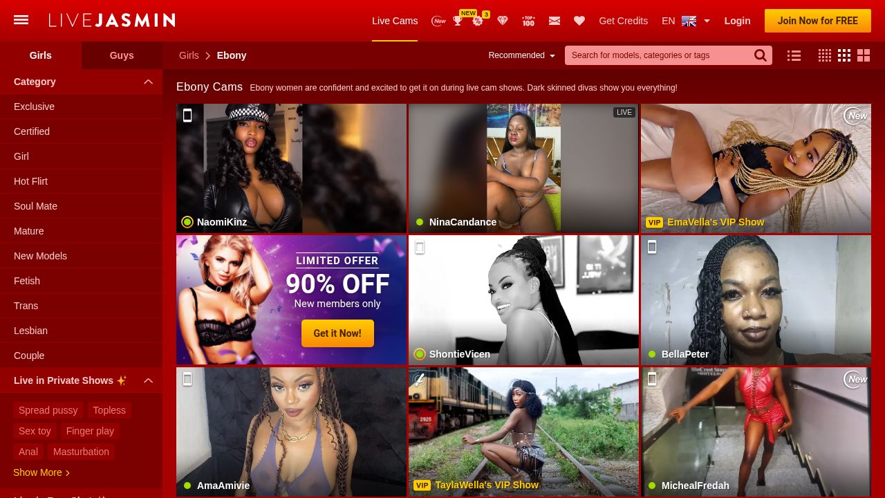 LiveJasmin Ebony